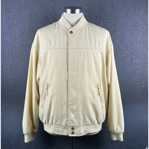 Vintage Original Windbreaker Derby Bomber Golf Jacket Men's Large Yellow Grandpa